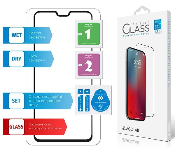Фото - Защитное стекло для смартфона ACCLAB Full Glue for VIVO V23 5G Paper pack (1283126542770)