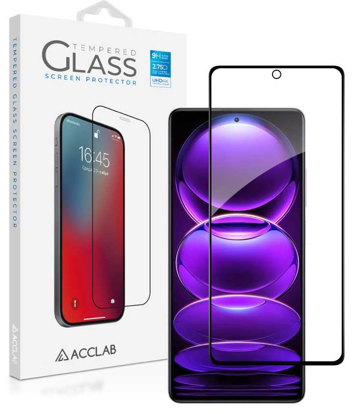 Фото - Захисне скло для смартфону ACCLAB Full Glue for Xiaomi Redmi Note 12 Pro/12 Pro Plus Black (1283126549397)