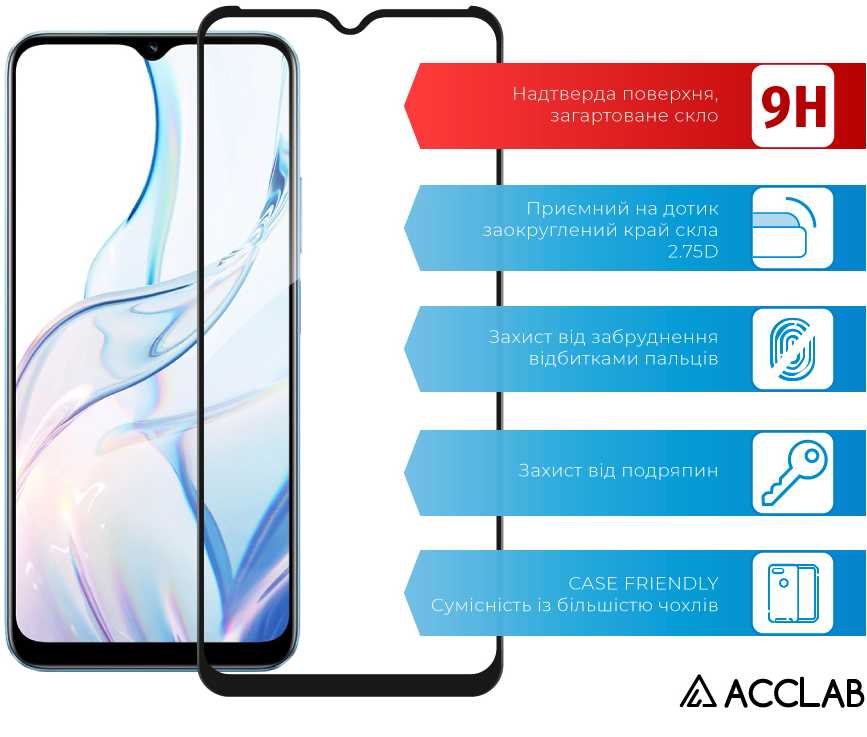 Фото - Захисне скло для смартфону ACCLAB Full Glue for Realme C30S (1283126551888)