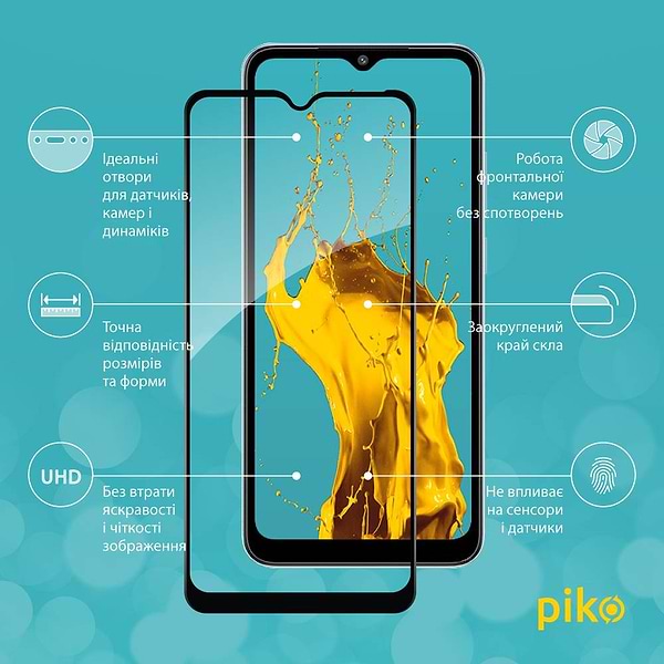 Фото - Защитное стекло для смартфона Piko Full Glue for Xiaomi Redmi A2 Black  (1283126579998)