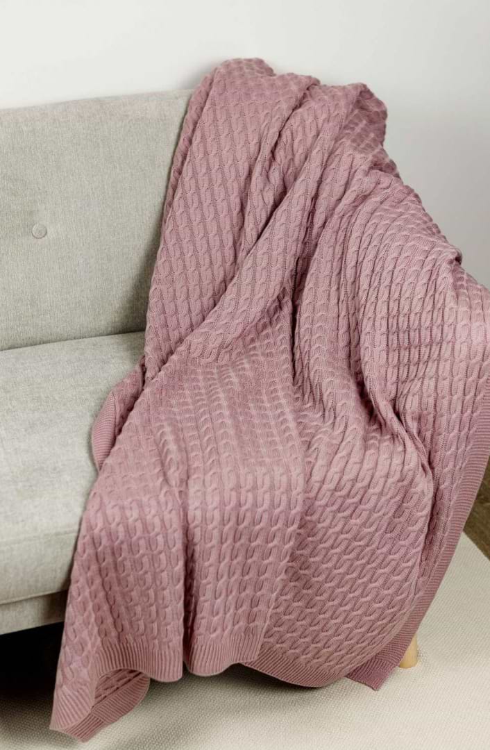 Плед полуторний Прованс Sweet home Kosa рожевий 130х170 (028460)