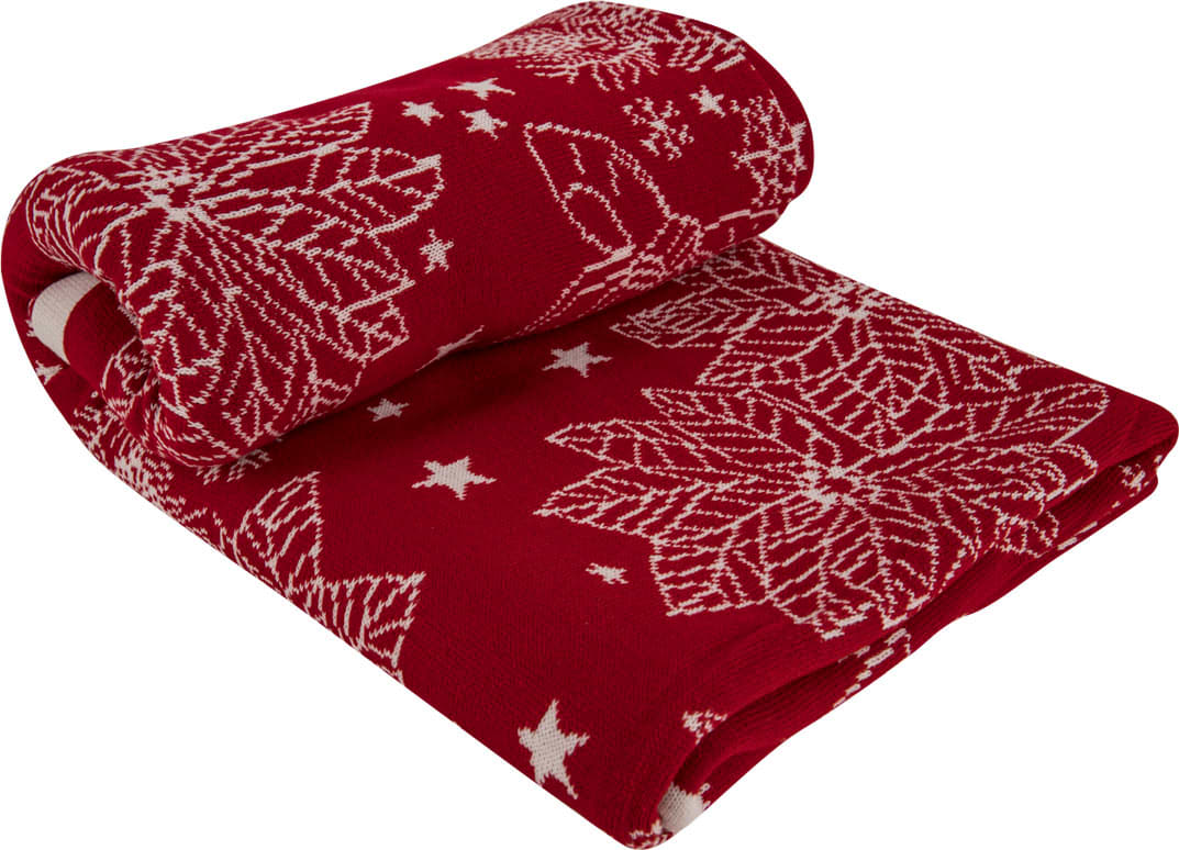 Плед полуторний Прованс Різдвяник червоний 130х170 (029800)