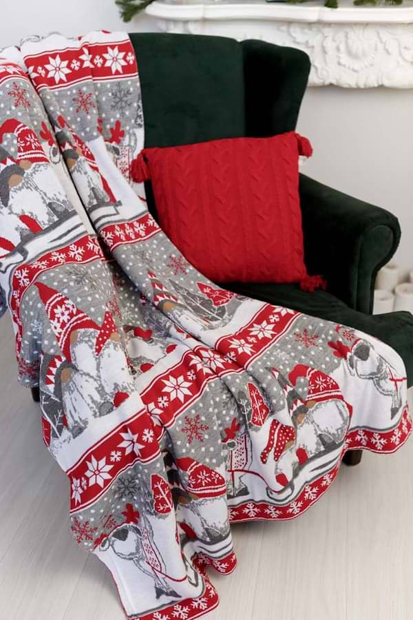 Фото - Плед полуторный Прованс вязаный Веселые гномы 130х170 см (037494)