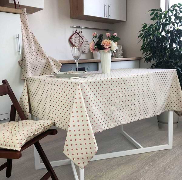 Фото - Скатертина прямокутна Прованс Глорія Горох 133х180 см (014634)