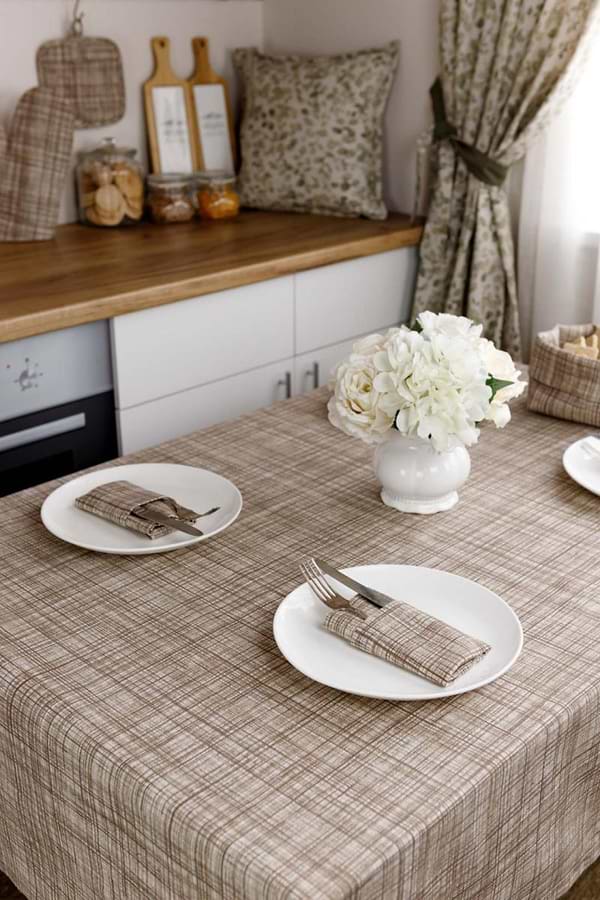 Фото - Скатерть прямоугольная Прованс Тереза Клетка 133х180 см (034483)