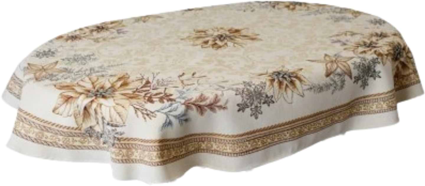 Скатерть овальная Прованс Золотой праздник 135х240 см (037392)