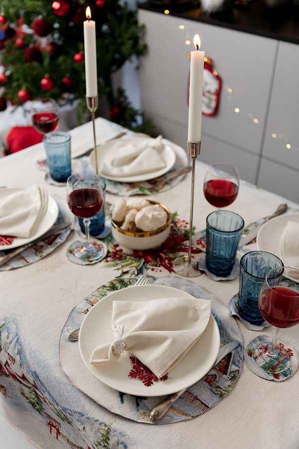 Фото - Скатерть прямоугольная Прованс Снежная зима 135х220 см (037472)