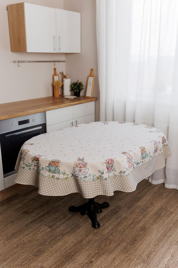 Фото - Скатерть овальная Прованс гобеленовая Очарование 135х180 см (044016)