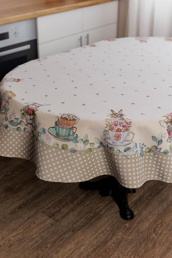 Фото - Скатерть овальная Прованс гобеленовая Очарование 135х180 см (044016)