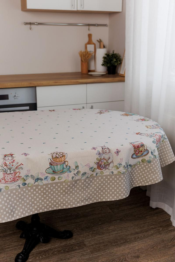 Фото - Скатерть овальная Прованс гобеленовая Очарование 135х180 см (044016)