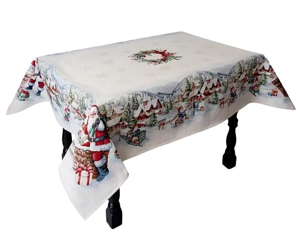 Фото - Скатерть прямоугольная Прованс Снежная зима 135х220 см (037472)