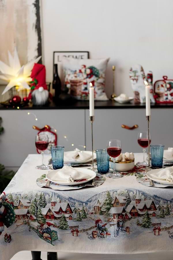 Фото - Скатерть прямоугольная Прованс Снежная зима 135х220 см (037472)