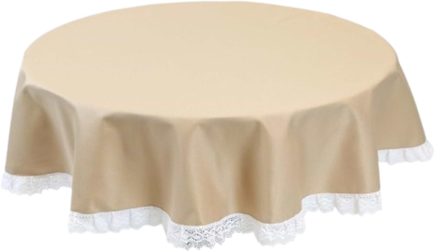 Скатерть круглая Едельвіка 140 см бежевая (56-19/00)