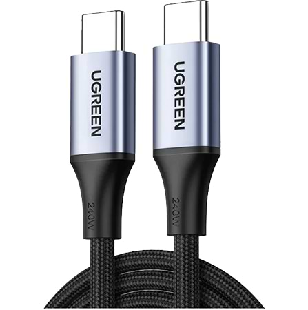 Фото - Кабель синхронізації даних UGREEN US535 USB-C to USB-C 240W PD Fast Charging 2m Space Gray (90440)