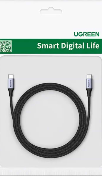 Фото - Кабель синхронізації даних UGREEN US535 USB-C to USB-C 240W PD Fast Charging 2m Space Gray (90440)