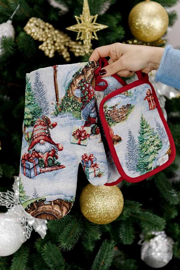 Фото - Прихватка-рукавица Прованс Рождественский костер 32х15 см (038402)