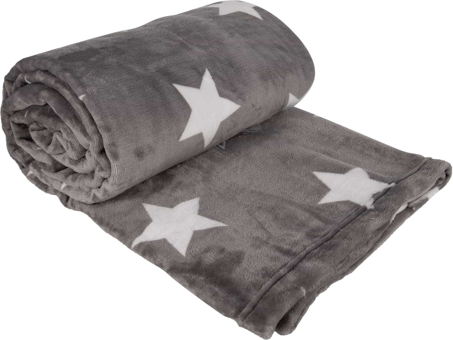 Плед полуторний Home Line Принт зірки на сірому Щ280 150х195 (164491)