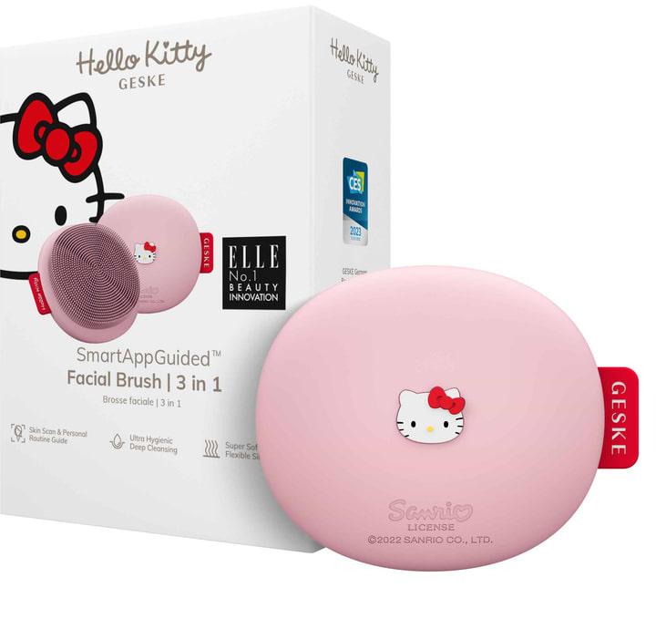 Щітка для чищення обличчя GESKE Facial Brush З в 1 by Hello Kitty рожевий (HK000017PI01) - Фото 1