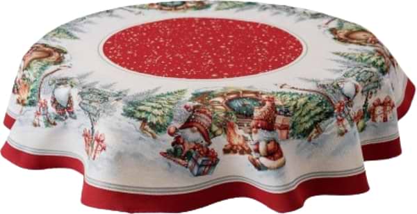 Фото - Скатертина кругла Прованс Різдвяне багаття 180 см (038396) Фото - Скатертина кругла Прованс Різдвяне багаття 180 см (038396)
