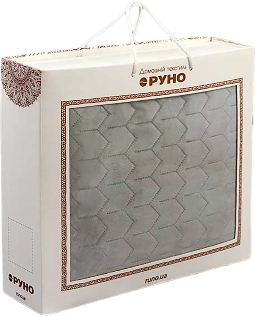 Покрывало двуспальное Руно 180х220 велюр Grey (340.55_Grey)
