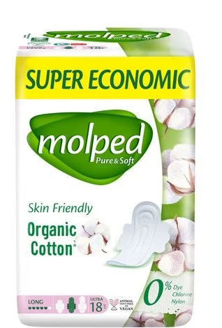 Фото - Прокладки гигиенические Molped Pure&Soft long eco 18 шт. (8690536829033)