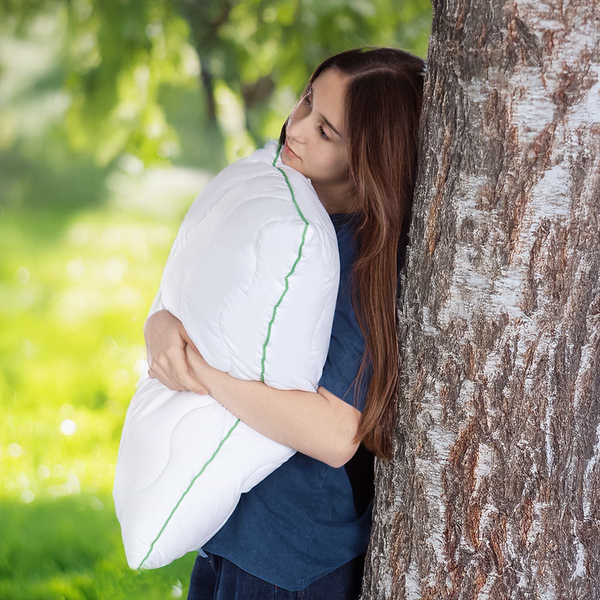 Фото - Подушка стандартна FAM' HOME Алоє вера стьобана, окантована 50х70 (МІС19АV)