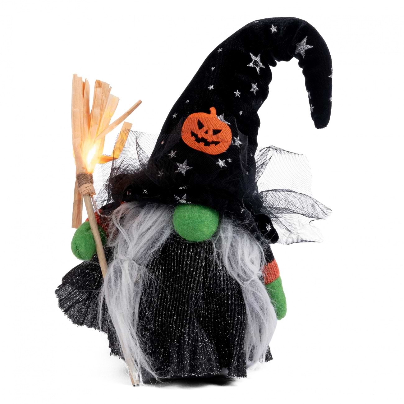 Декор Halloween YES! Fun Відьмочка 35 см LED мітла (974480) - Фото 1