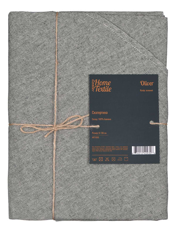 Фото - Скатертина кругла Ardesto Oliver Green (ART10OG) Фото - Скатертина кругла Ardesto Oliver Green (ART10OG)