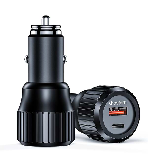 Фото - Автомобільний зарядний пристрій Choetech 1USB Type C 63W 1USB 18W PD3.0 QC3.0 Black (TC0010)
