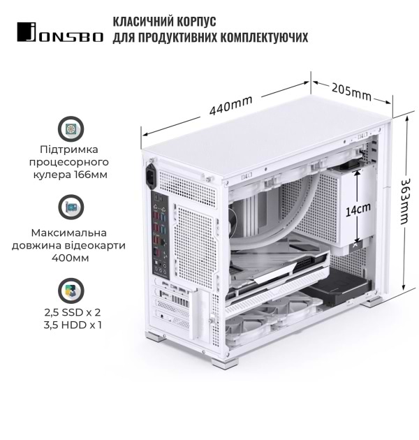 Фото - Корпус Jonsbo D31 MESH SC White