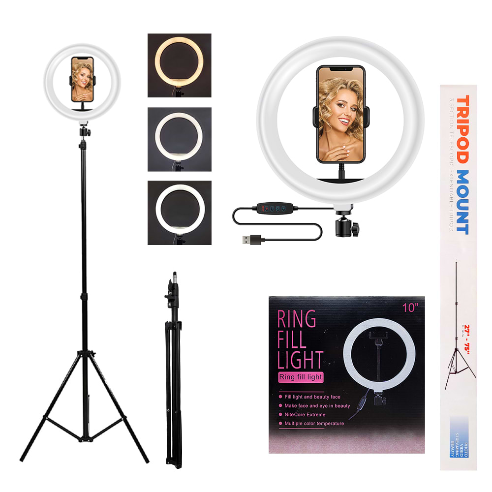 Набір для блогера ACCLAB LED RING Lamp 10" with holder (1283126551970)