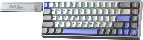 Фото - Клавіатура дротова Aula WIN68 HE Max Magnetic switch, Grey/White/Purple EN/UA (6978080504081)