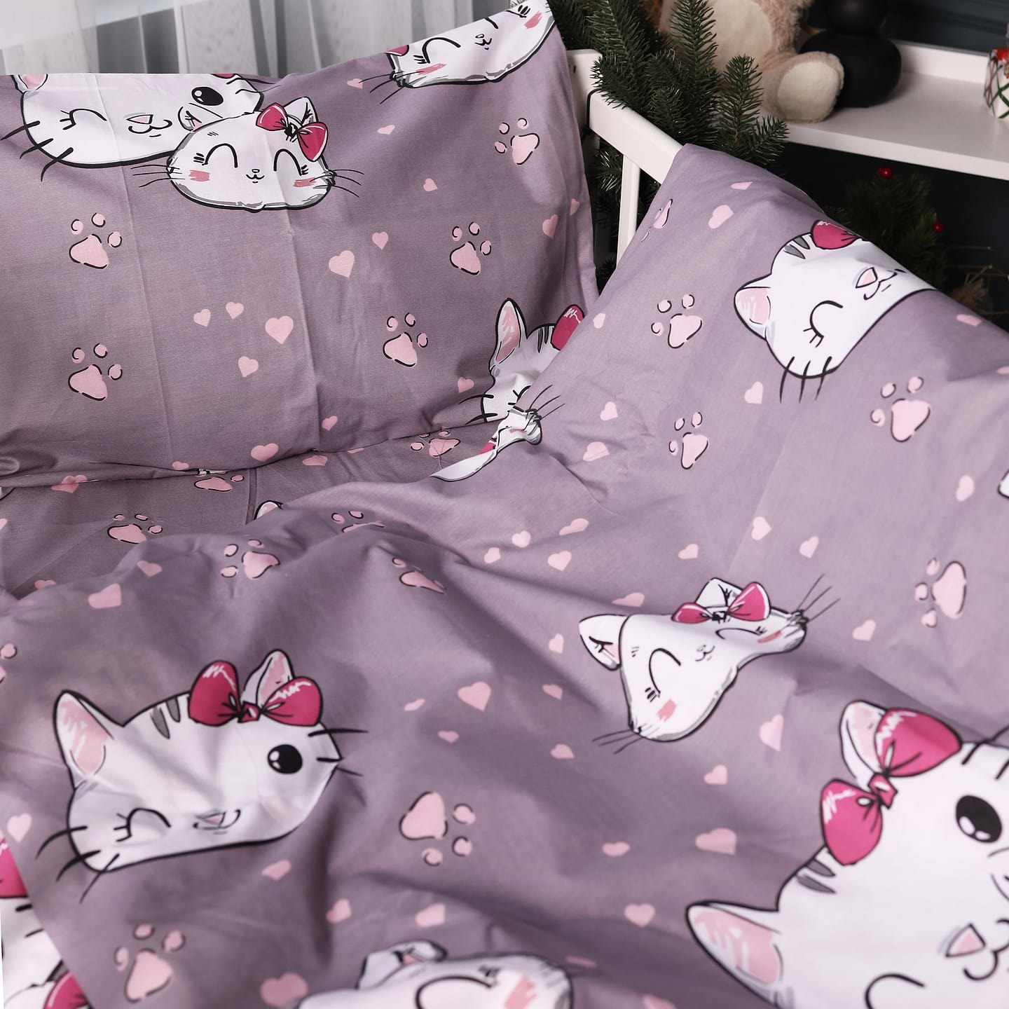 Комплект постельного белья детский MirSon Kids Time 17-0691 Cat with a paw 143 x 210 см Бязь (2200010456158)