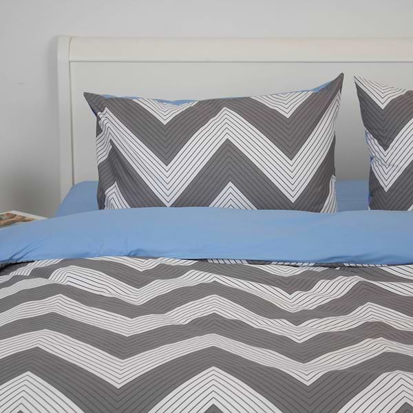 Фото - Комплект постельного белья ТЕП Happy Sleep семейный Blue Symmetry +нав. 50x70 см (2-03797_35152)