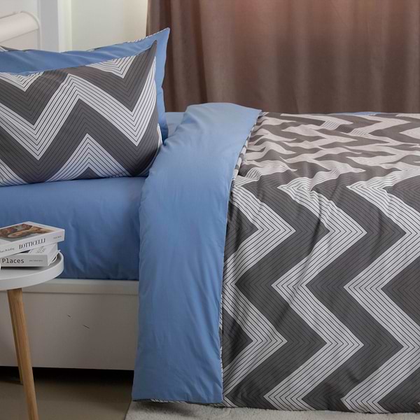 Фото - Комплект постельного белья ТЕП Happy Sleep семейный Blue Symmetry +нав. 50x70 см (2-03797_35152)