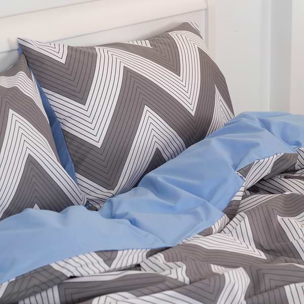 Фото - Комплект постельного белья ТЕП Happy Sleep семейный Blue Symmetry +нав. 50x70 см (2-03797_35152)