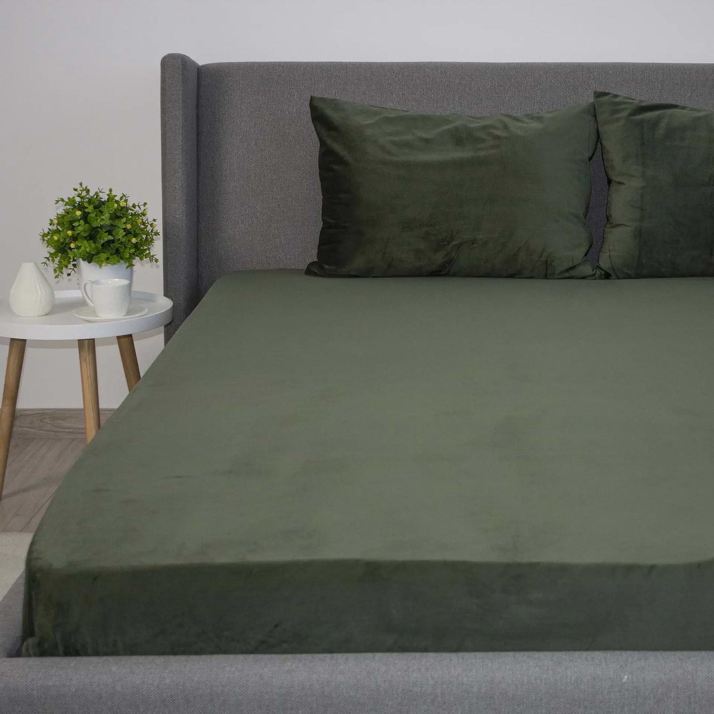 Простынь полуторная ТЕП VELOUR с резинкой 160х200 см Темно-зеленый (2-04756_33920)