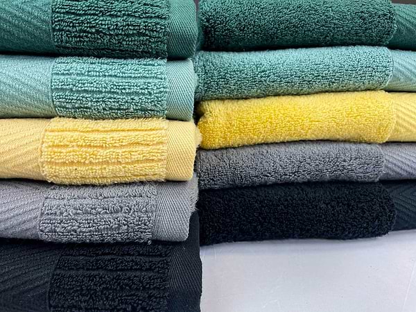 Фото - Рушник для обличчя GM Textile сірий махровий зеро твіст з бордюром 50х90