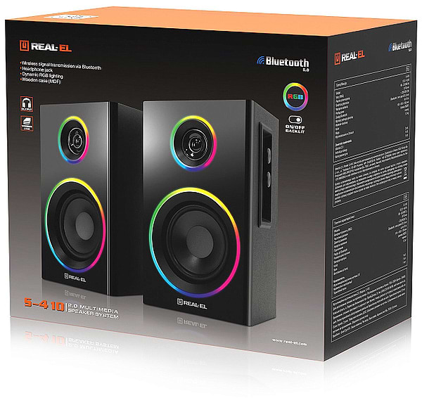 Фото - Компьютерная акустика компактная 2.0 REAL-EL S-410 Black (EL121200016)