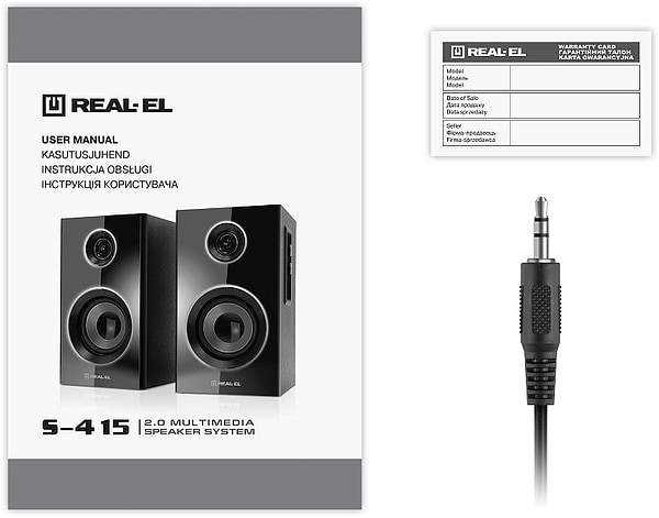 Фото - Комп'ютерна акустика компактна 2.0 REAL-EL S-415 Black (EL121200017)