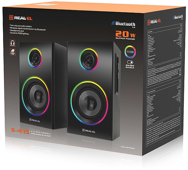 Фото - Комп'ютерна акустика компактна 2.0 REAL-EL S-415 Black (EL121200017)