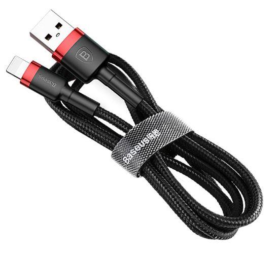 Фото - Кабель синхронизации данных Baseus Cafule USB to Lightning 2.4A 0.5м Red/Black (CALKLF-A19)