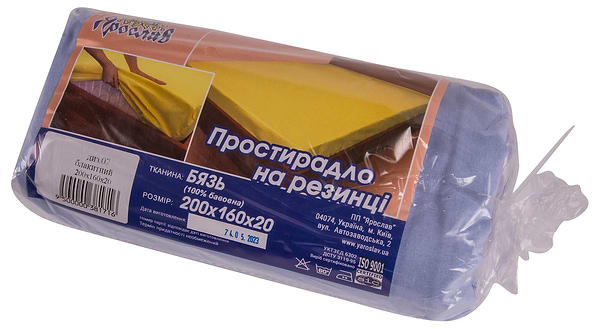 Фото - Простирадло полуторне Ярослав на резинці бязь 200х160х20 диз.07 (блакитний) (38171)