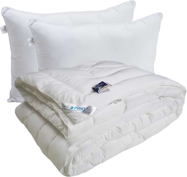Фото - Набор одеяло двуспальное + 2 подушки Руно 200х220+50х70 см из искусственного лебединого пуха (925.52ЛПУ)