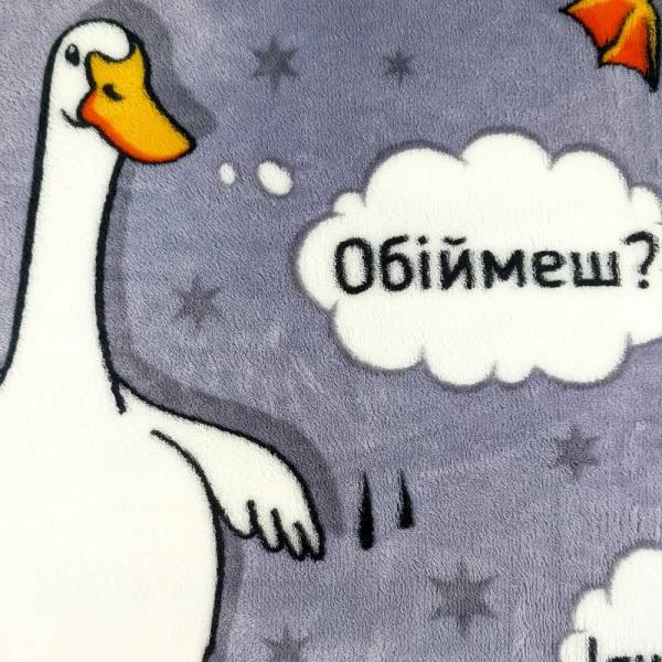 Фото - Плед євро Love You Home флісовий Гуси сірі 200x220см (8285)