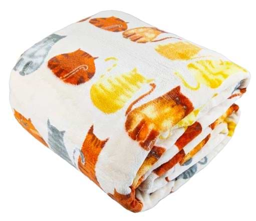 Плед двоспальний Love You Home флісовий Коти Бежевий 200x220 см (8283) - Фото 1