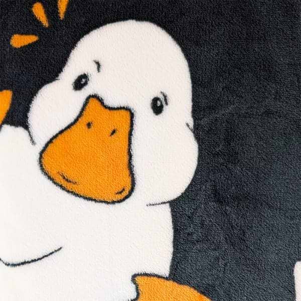 Фото - Плед полуторний Love You Home флісовий Гуси Чорний 150x200 см (8184)