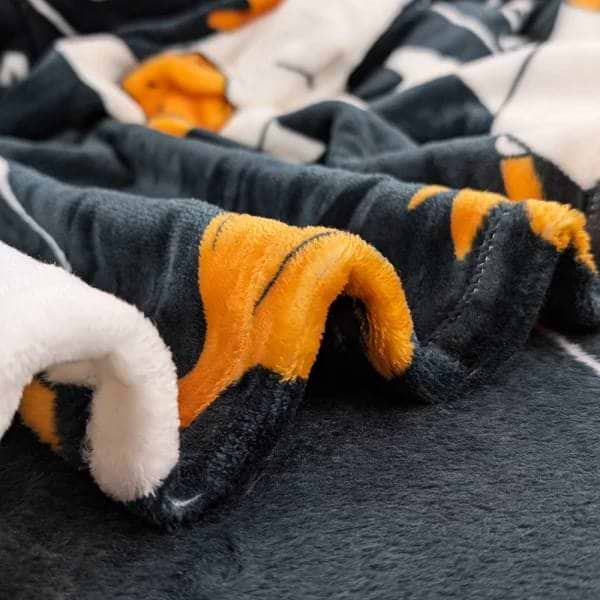 Фото - Плед полуторний Love You Home флісовий Гуси Чорний 150x200 см (8184)