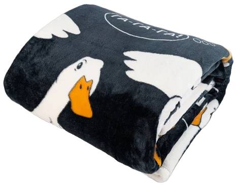 Плед двоспальний Love You Home флісовий Гуси Чорний 200x220 см (8284) - Фото 1