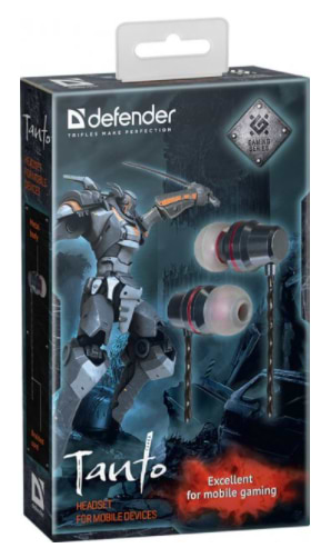 Фото - Наушники вкладыши проводные Defender Tanto black + Gray 1.2 m (64451)